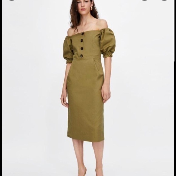 FEIFLY Women Elegant Off Shoulder Dress Long Sleeve Button Down Split  Ruffle Bodycon Midi Dresses Solid Color Festival Clothing
